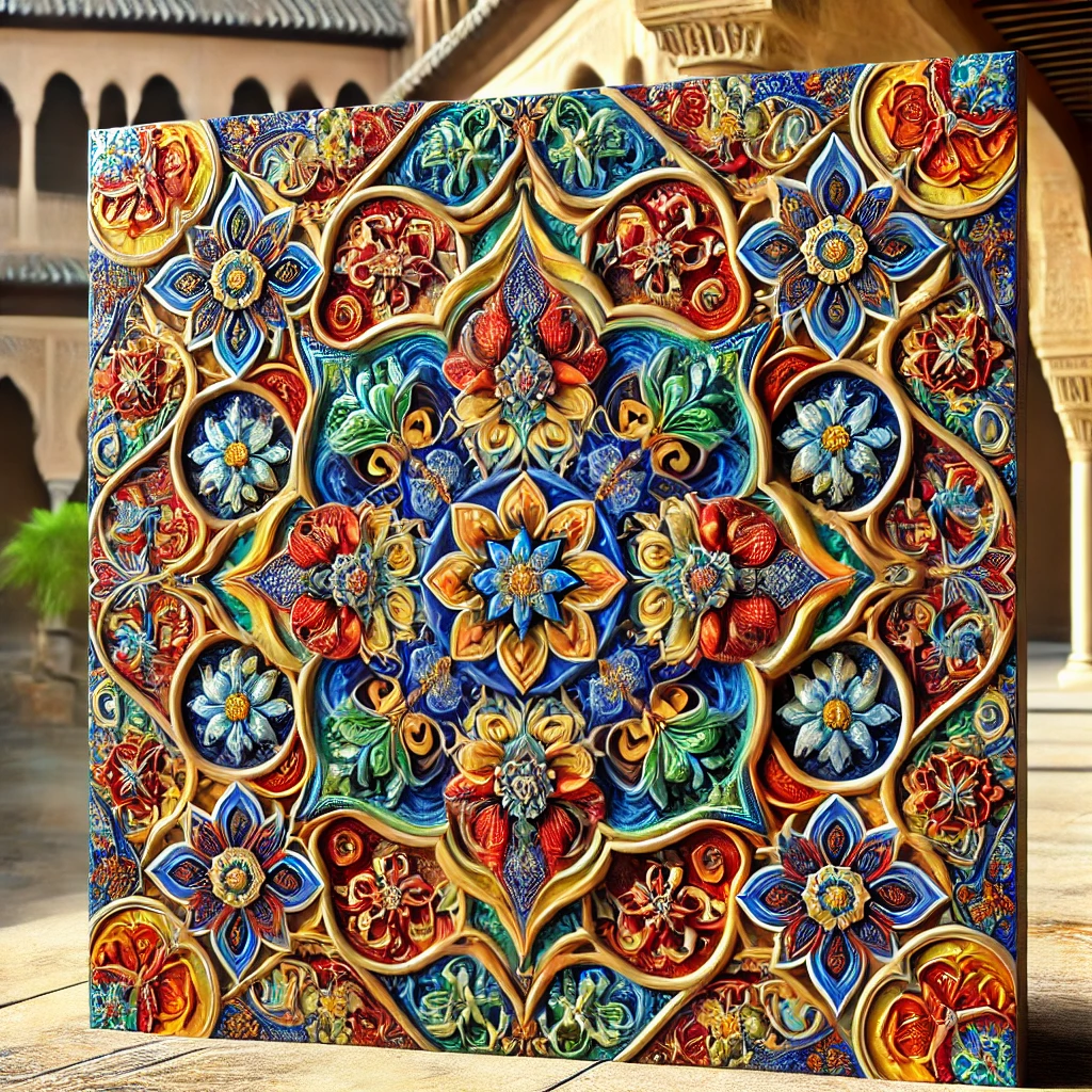 Spanish-tile-with-intricate-Moorish-and-Mediterranean-patterns