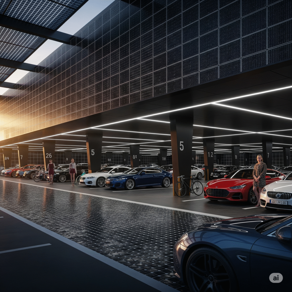 Solar Roof Tiles: The Future of Sleek, Sustainable Home Energy 9 luxury villa solar parking tiles