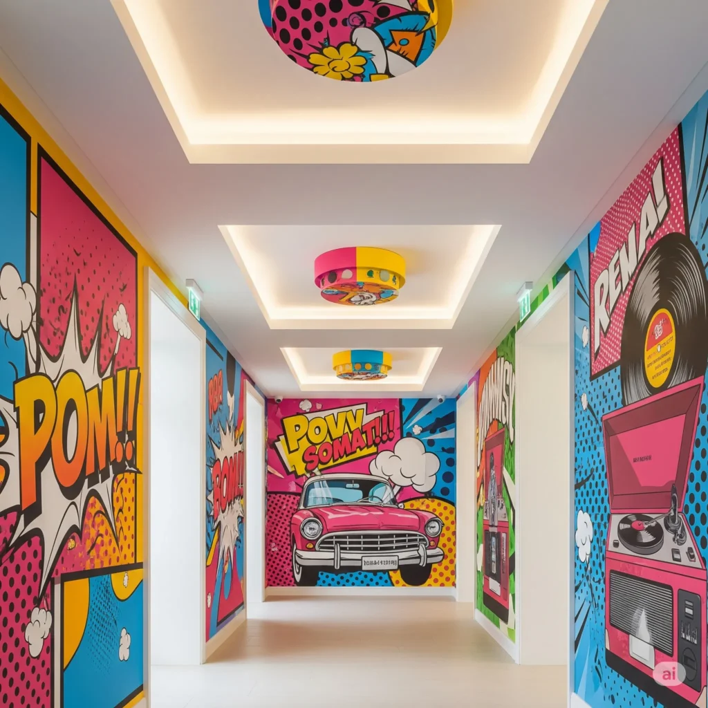 POP Design for Hall: Transform Your Living Space from Ordinary to Extraordinary 8 pop-design-tile-art