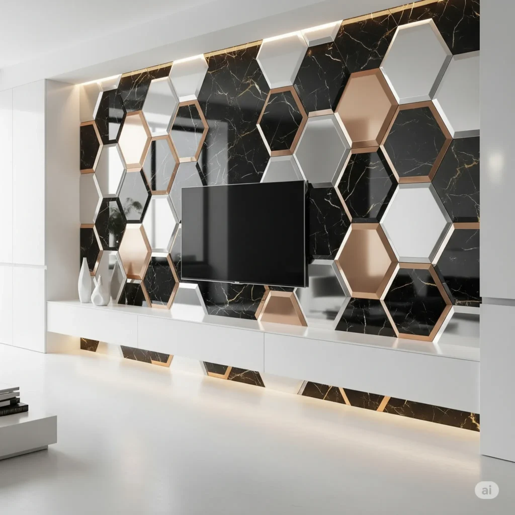 Modern TV Wall Tiles Design: The Ultimate Guide to Breathtaking Media Walls 8 tv-unit-tiles-design