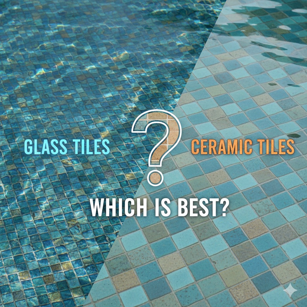 Glass vs Ceramic Pool Mosaic Tiles